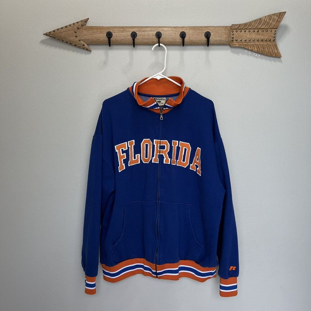 Russell | Vintage Florida Gators Zip Up Varsity Sweatshirt Men Large Procotton